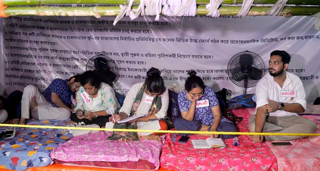 Junior doctors sit on “indefinite” hunger strike claiming the state government's failure to meet their demands over RG Kar rape-murder case, in Kolkata.