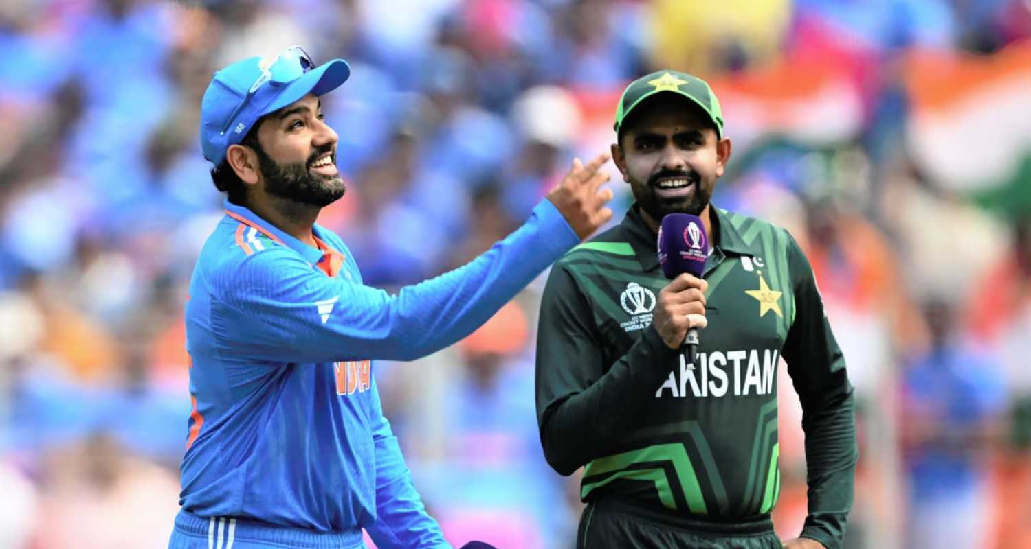 Indian skipper Rohit Sharma with Pakistani counterpart Babar Azam.