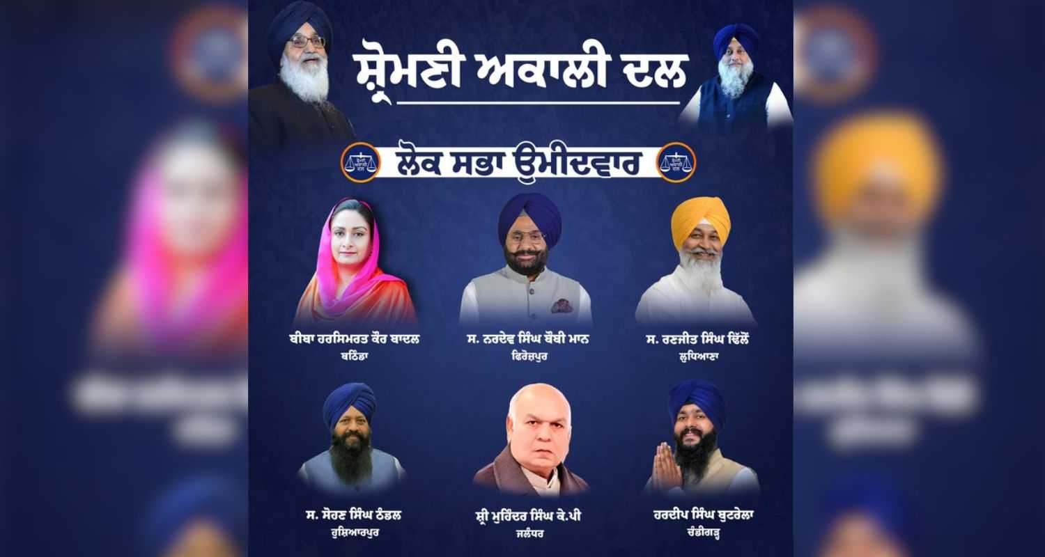 List of SAD candidates for Punjab Lok Sabha polls 2024. 