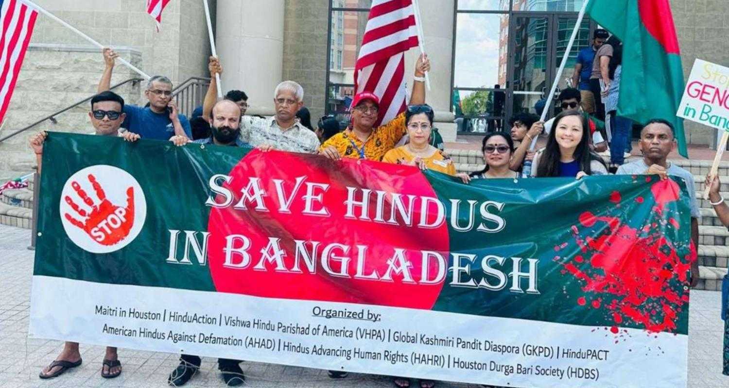 Hundreds rally in Houston for Hindu rights in Bangladesh