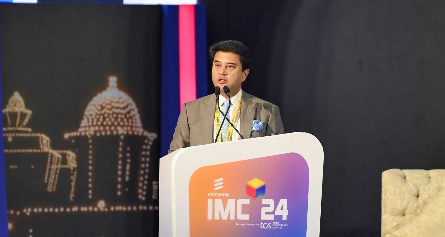 Union Communications minister Jyoiraditya Scindia at the IMC summit in New Delhi.