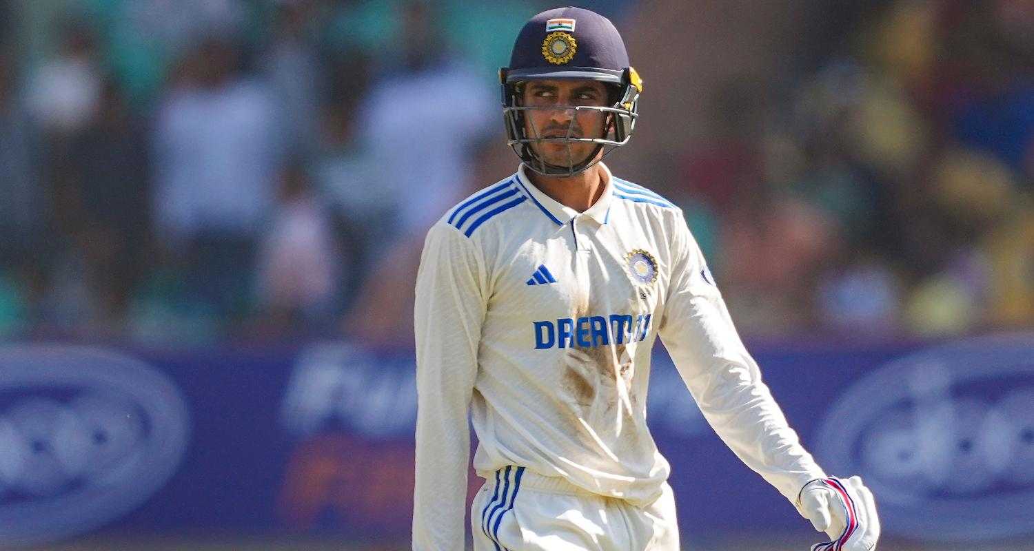 Shubman gill walking back to the pavilion.