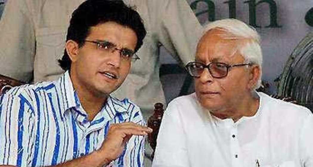 A file photo of Sourav Ganguly with Buddhadeb Bhattacharjee.