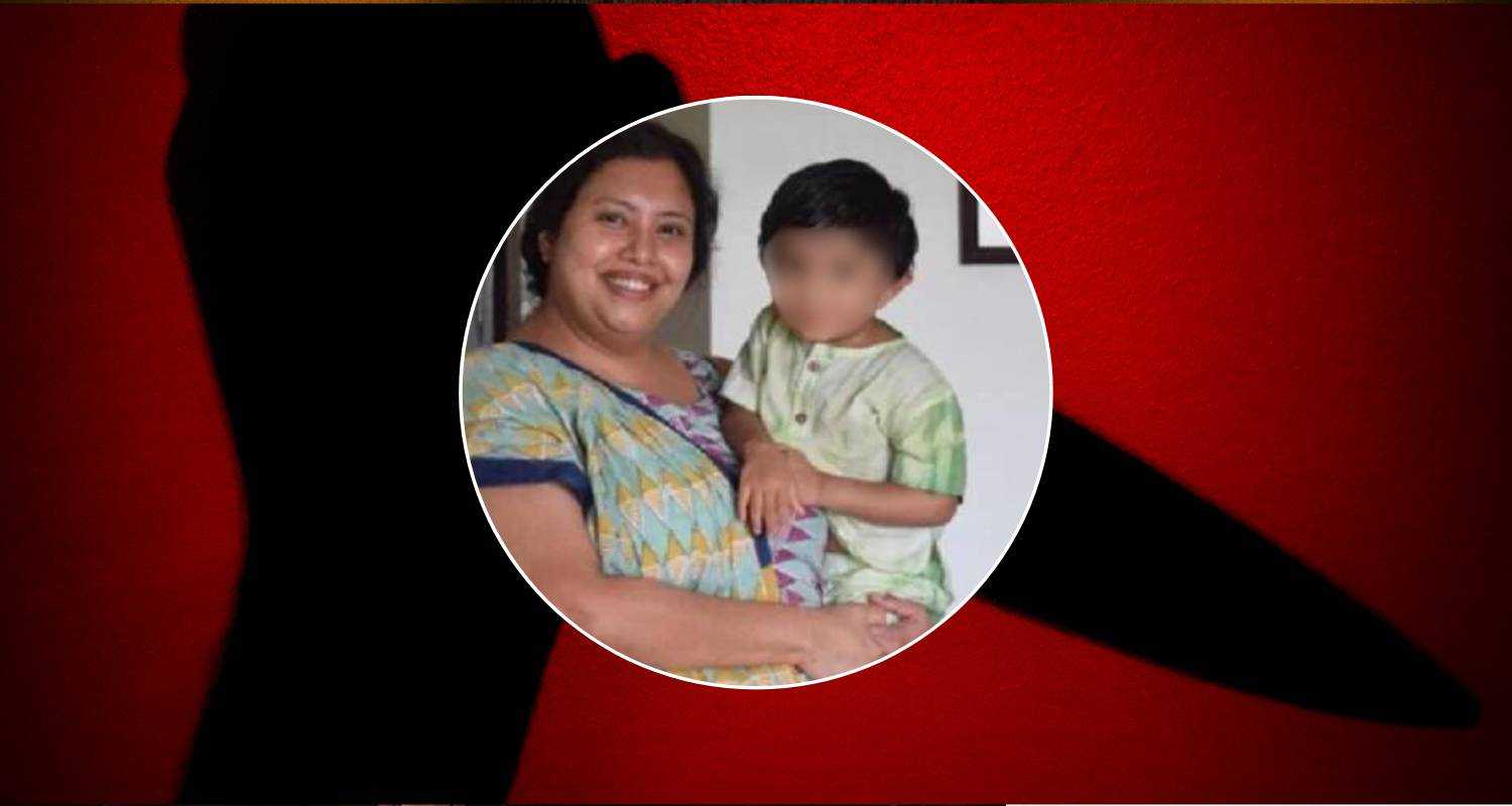 An image of Suchana Seth with her son, whom she is accused of killing.