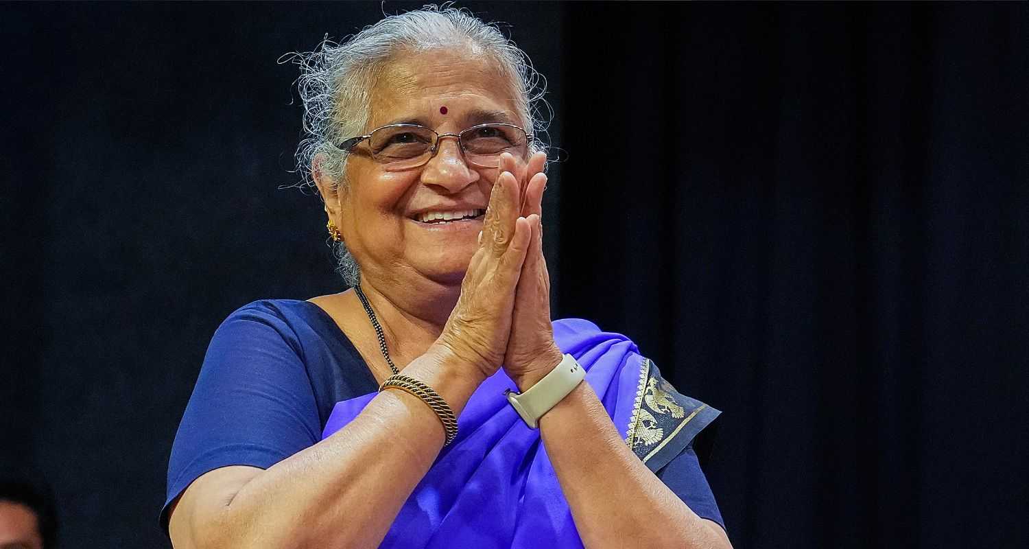 In this Feb. 10, 2024 file photo, Infosys Foundation Chairperson Sudha Murty during the launch of the book 'An Uncommon Love' by author Chitra Banerjee Divakaruni, in Bengaluru. in New Delhi. 