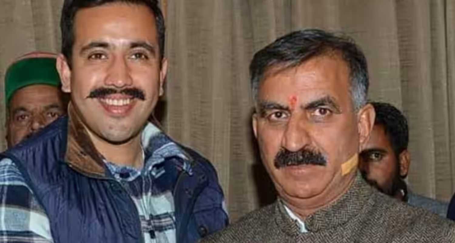 Himachal CM Sukhu with Minister Vikramaditya SIngh. Image via X