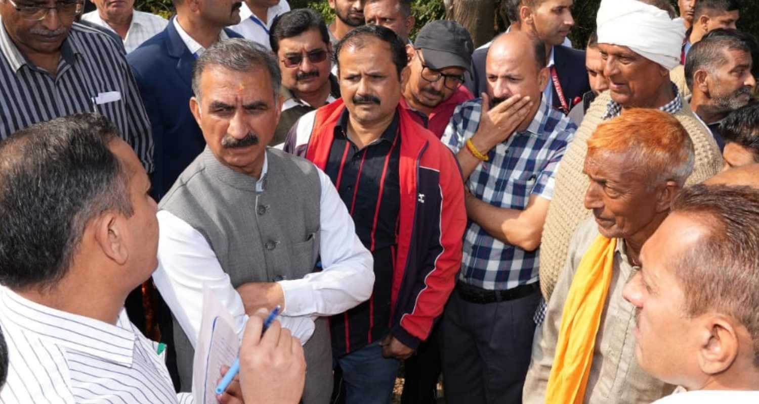 CM Sukhu meets people of his home constituency Nadaun on Tuesday. 