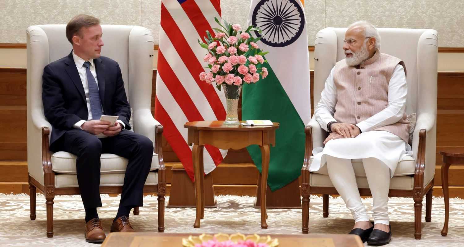 US NSA Jake Sullivan with PM Modi during a previous visit. Image via X