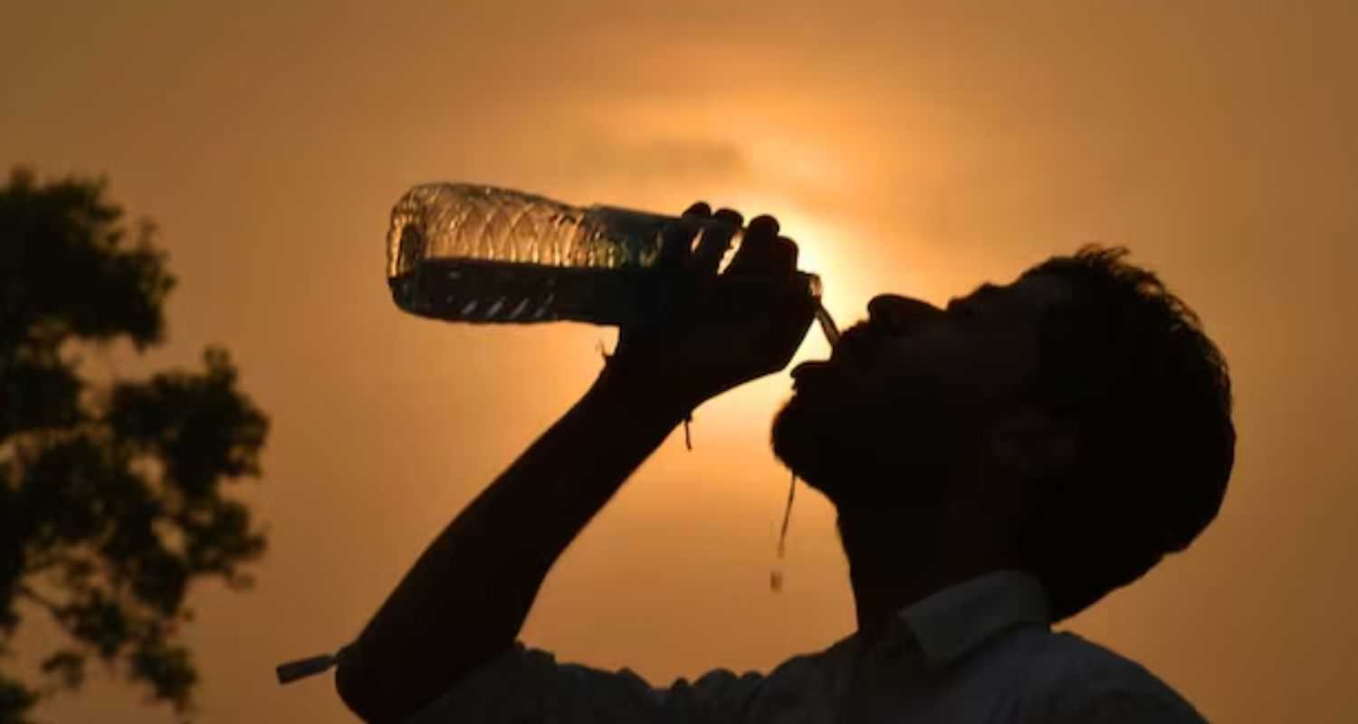 Person drinking water. 