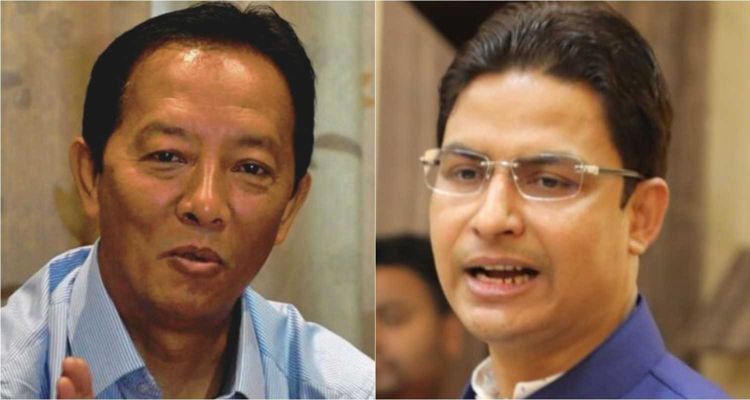 Former General secretary of the West Bengal Pradesh Congress Committee (WBPCC), Binoy Tamang (left), BJP candidate from Darjeeling constituency Raju Bista (right).