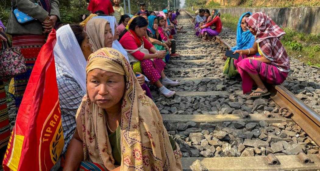 Movement on rail tracks, national highways and state highways in tribal regions remained suspended since morning, due to the blockades put up at several locations on Monday. File Photo.