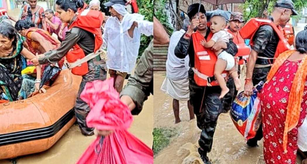 Riflewomen of Assam Rifles lead daring rescue operations in flood-stricken Tripura, providing critical support to those in need.