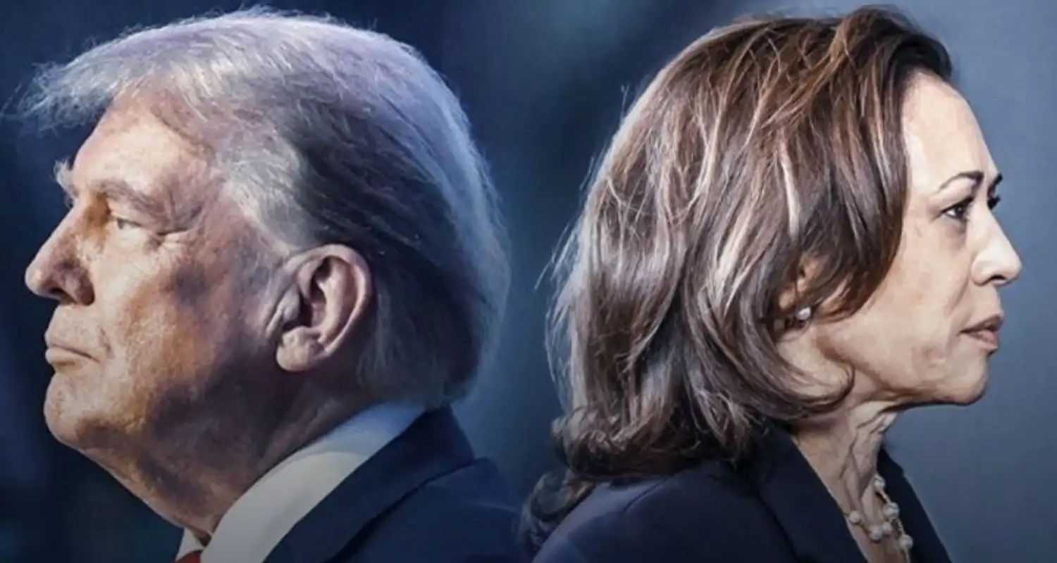 Republican leader Donald Trump and his Democratic opponent Kamala Harris. 