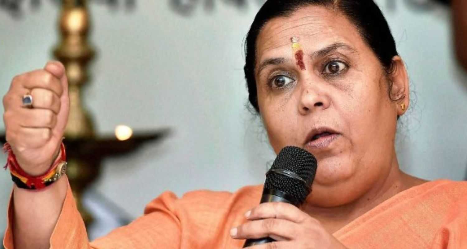 Uma Bharti campaigns for Union minister Jyotiraditya Scindia.