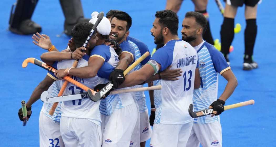 Harmanpreet and team after winning against New Zealand in their Opening match at the Paris Olympics.