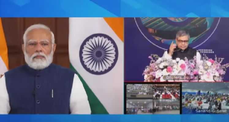 Prime Minister, Narendra Modi addressed ‘India’s Techade: Chips for Viksit Bharat’ program and laid the foundation stone for three semiconductor projects worth about Rs 1.25 lakh crores across Dholera in Gujarat and Morigaon in Assam via video conferencing today.