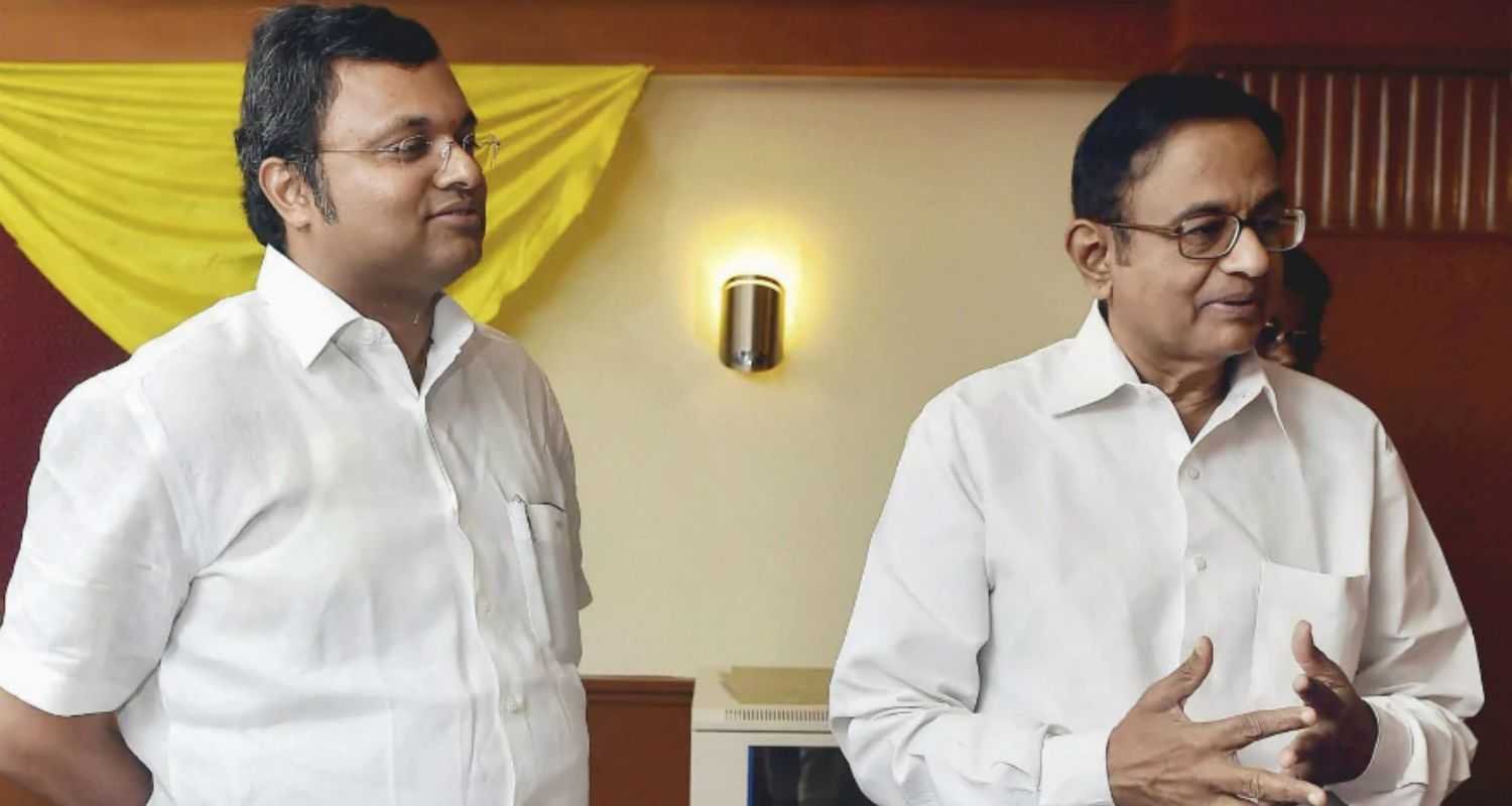 Karti Chidambaram with his father Congress Leader and Former Home Minister P Chidambaram. Image X.