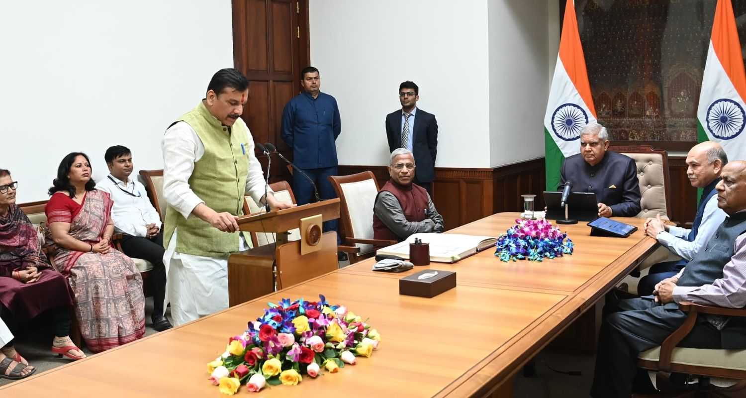 AAP Sanjay Singh Sworn In Again for Rajya Sabha.