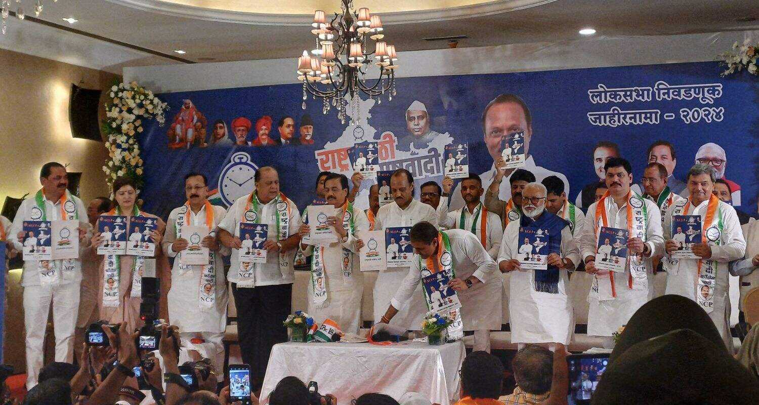 NCP Ajit Pawar releases Manifesto for 2024  Lok Sabha election. Image X.