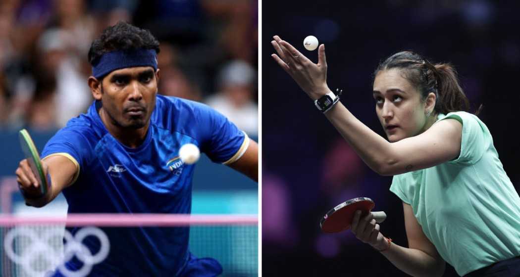 Indian Paddlers Sharath Kamal and Manika Batra. Images taken from X. 