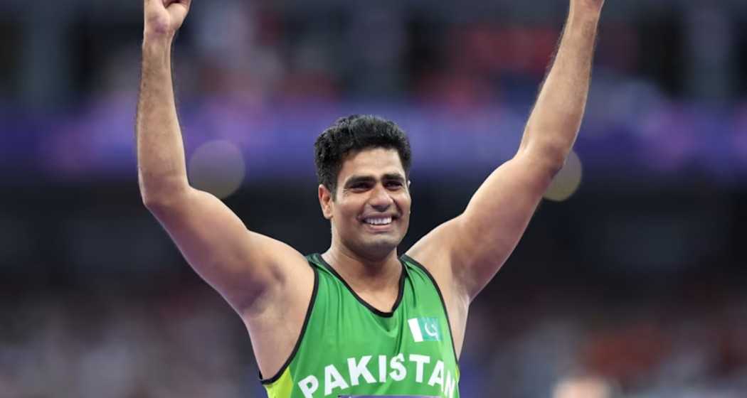  Arshad Nadeem broke the Olympic record with a javelin throw of 92.97 to clinch Pakistan's first-ever medal, let alone gold.