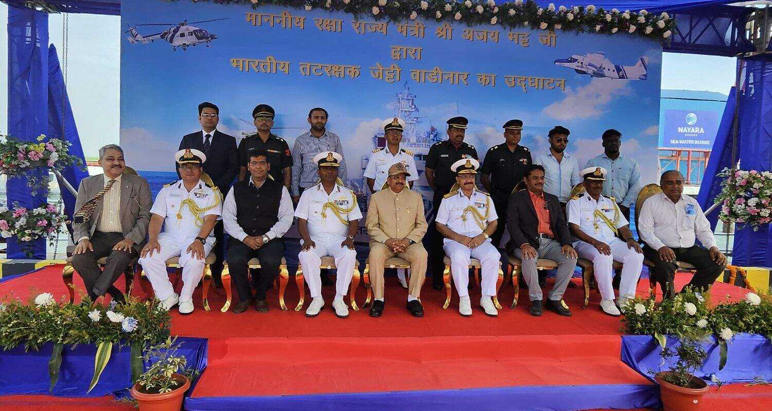 Union MoS Ajay Bhatt at Vadinar Jetty. Image X.