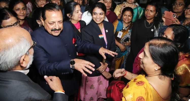 Jitendra Singh hosted a reception at his residence in New Delhi for 225 women scientists from the Indian Space Research Organisation (ISRO) who led the organization's Republic Day tableau at Kartavya Path