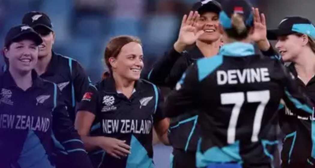 New Zealand women's cricket team after winning their final group fixture against Pakistan. ICC Photo.