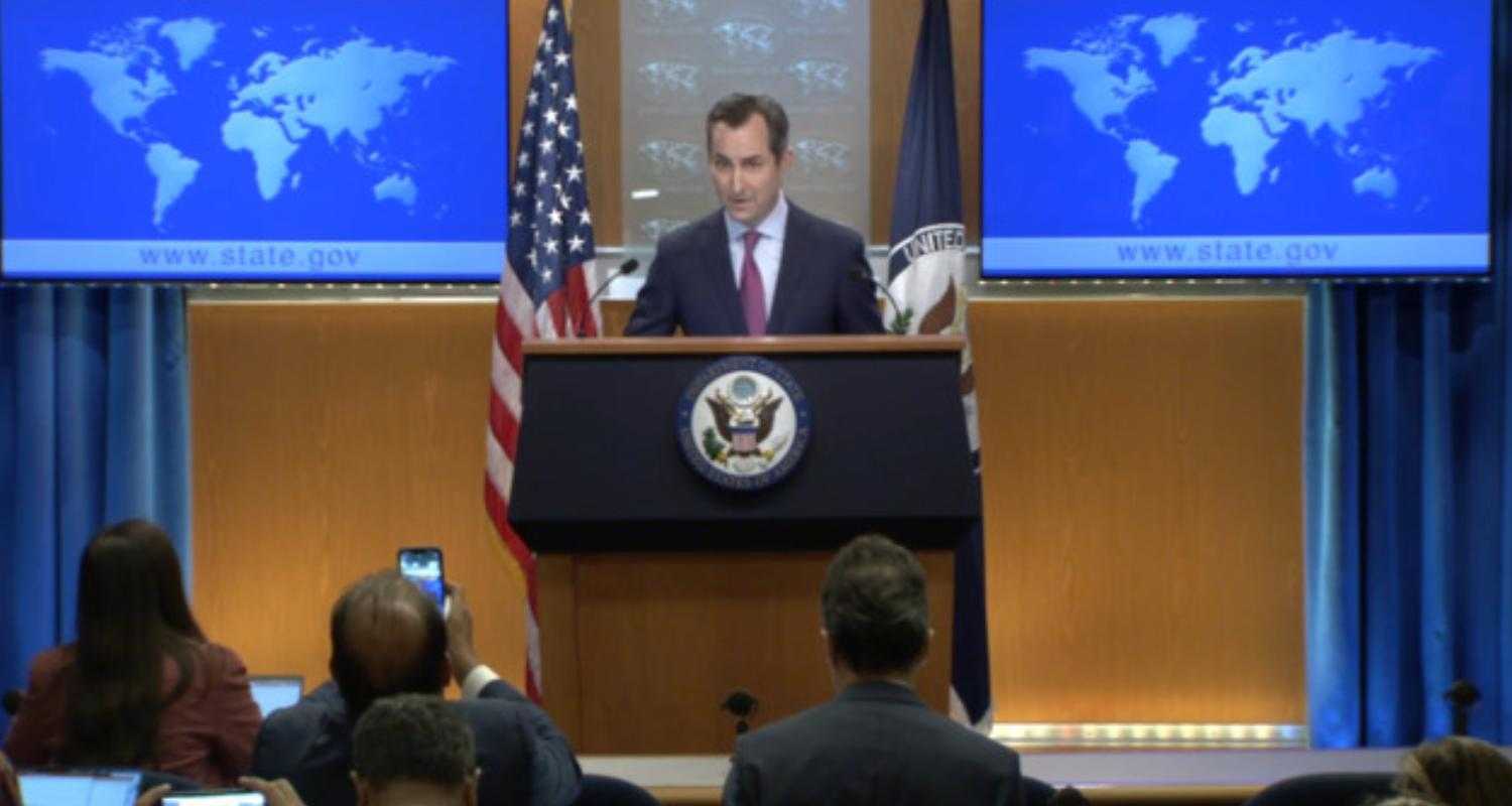 An image of US State Department spokesperson Matthew Miller. Image via US State dept.