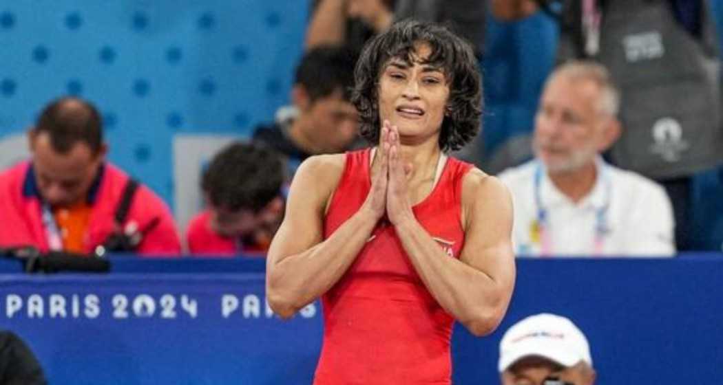 Wrestler Vinesh Phogat at the 2024 Paris Olympics.