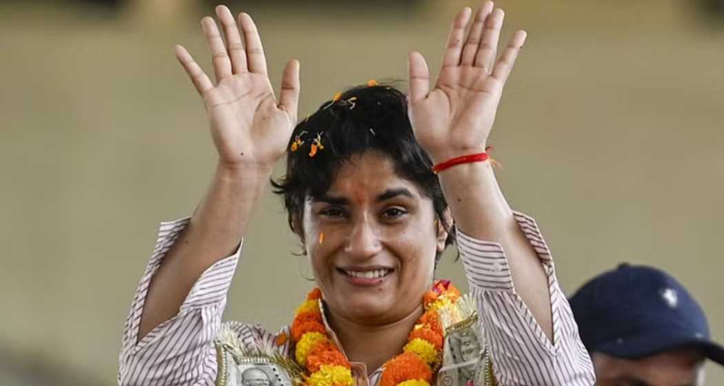 Wrestler Vinesh Phogat arrives at Delhi's IGI Airport from Paris after the Olympics.