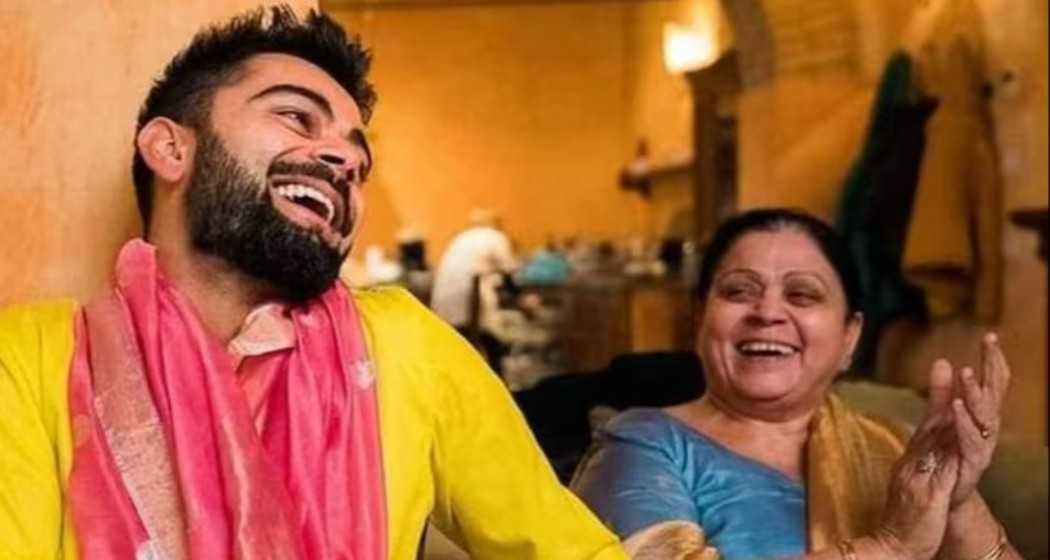 Virat Kohli with his mother. 