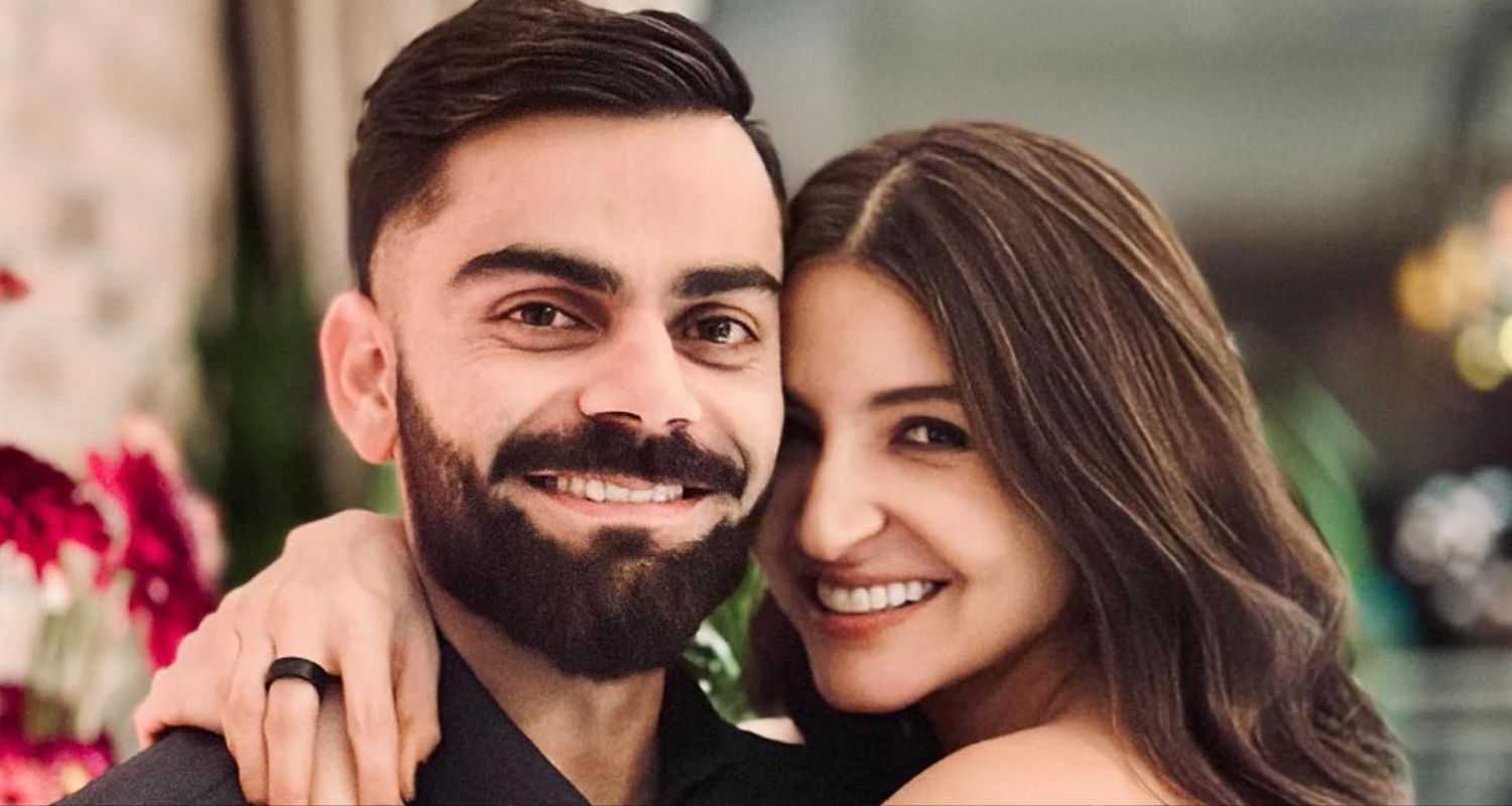 Virat Kohli and Anushka Sharma holding each other in an instagram picture.