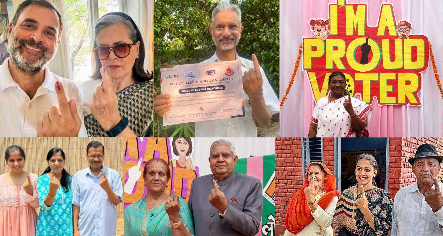 Numerous dignitaries, including President Droupadi Murmu and Vice President Jagdeep Dhankhar, and politicians, wrestlers cast their vote. 