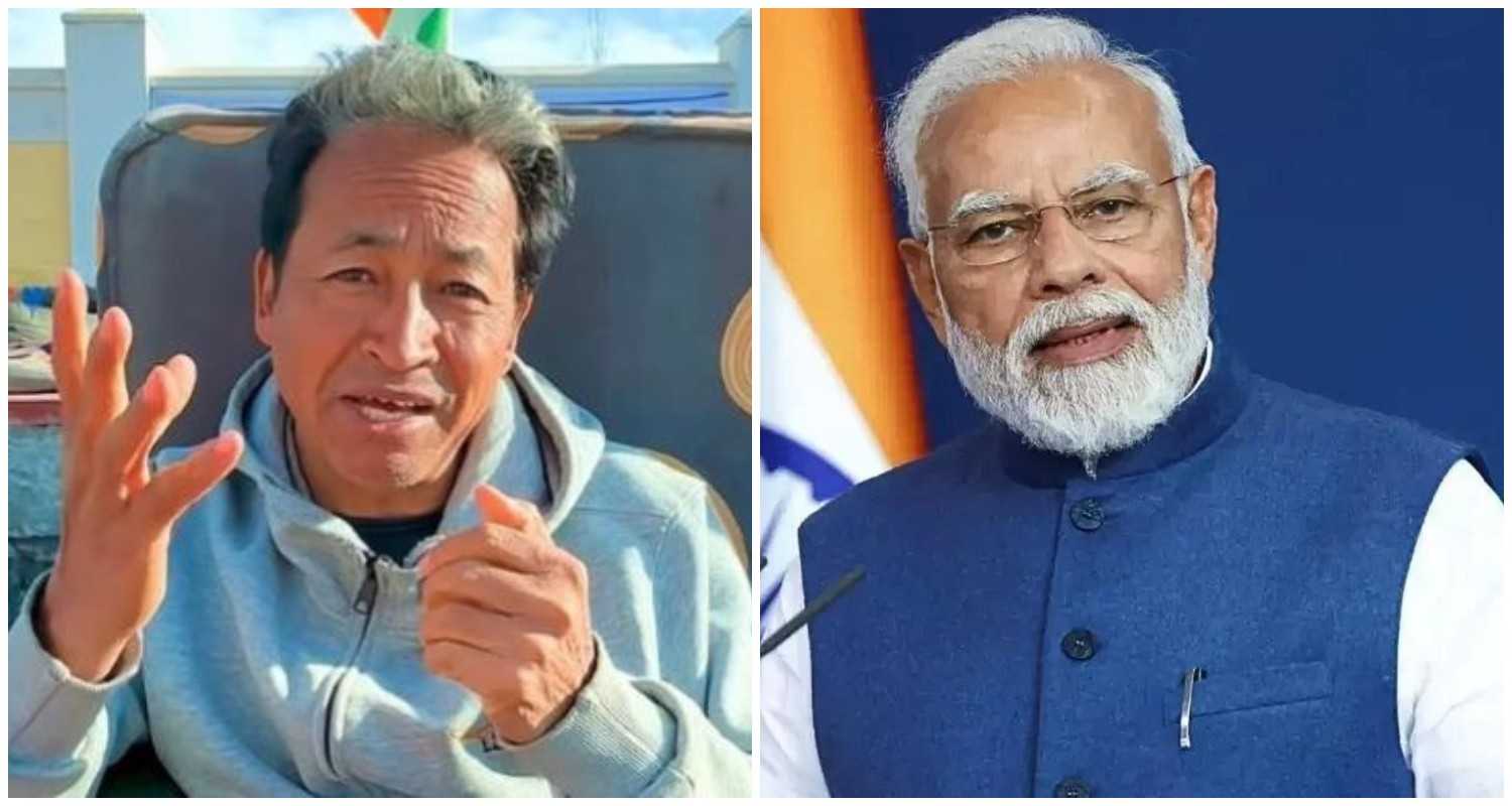 File photos of Climate activist Sonam Wangchuk (L), Prime Minister Narendra Modi (R).