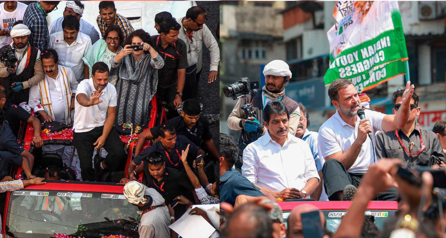 Rahul Gandhi and Priyanka Gandhi during the 'Bharat Jodo Nyay Yatra', in Mumbai. 