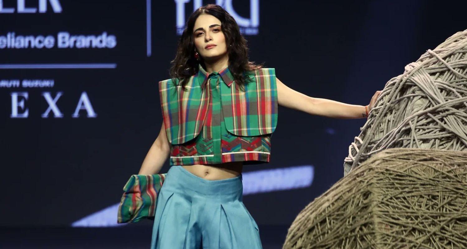 Radhika Madan walks the ramp for NIF Global at Lakmē Fashion Week 2026 - Image via X.