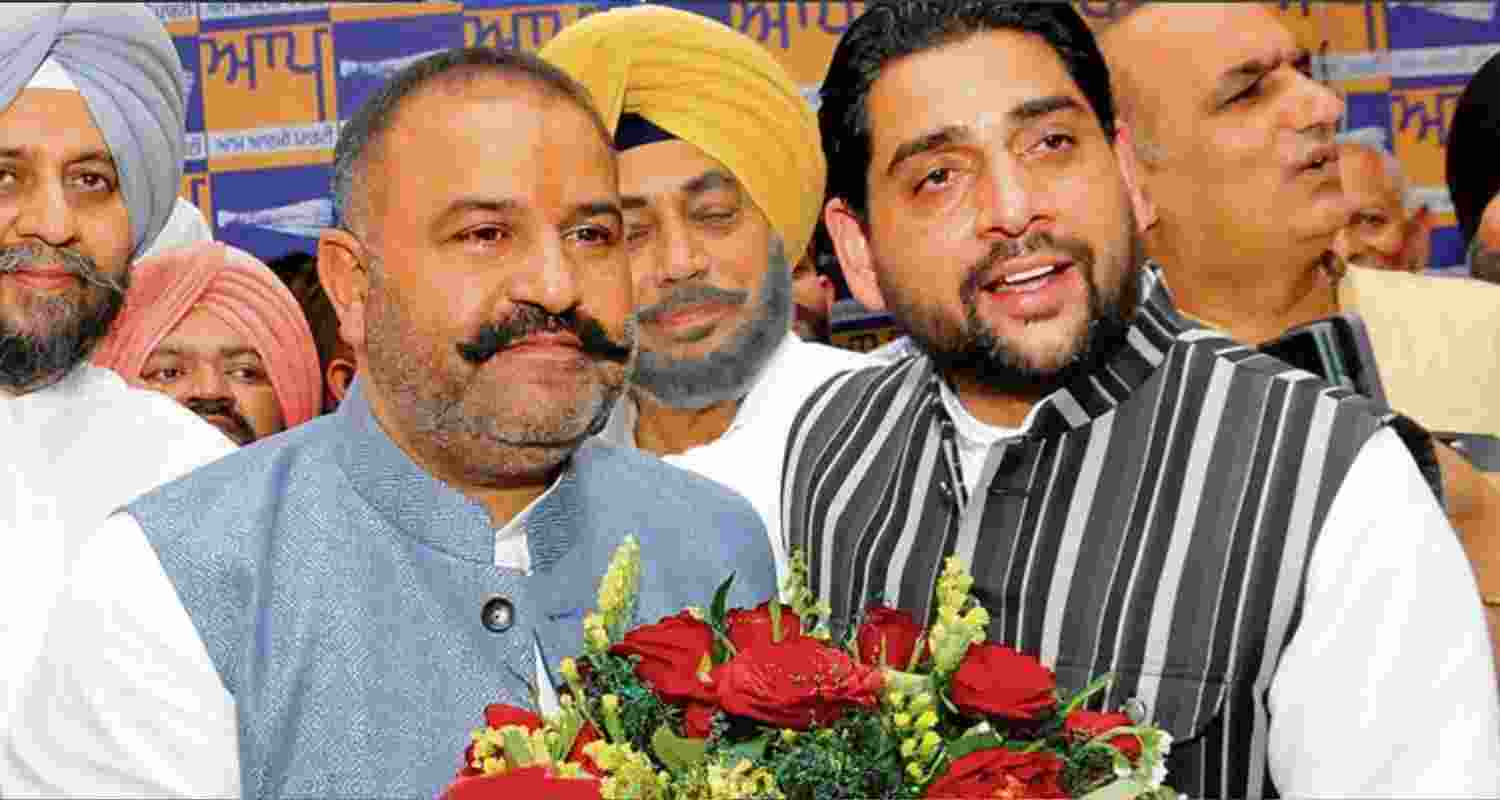 Image of Aam Aadmi Party MP Sushil Kumar Rinku and MLA Sheetal Angural. 