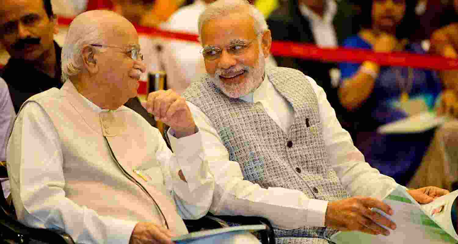 BJP's leaders Lal Krishna Advani and Narendra Modi
