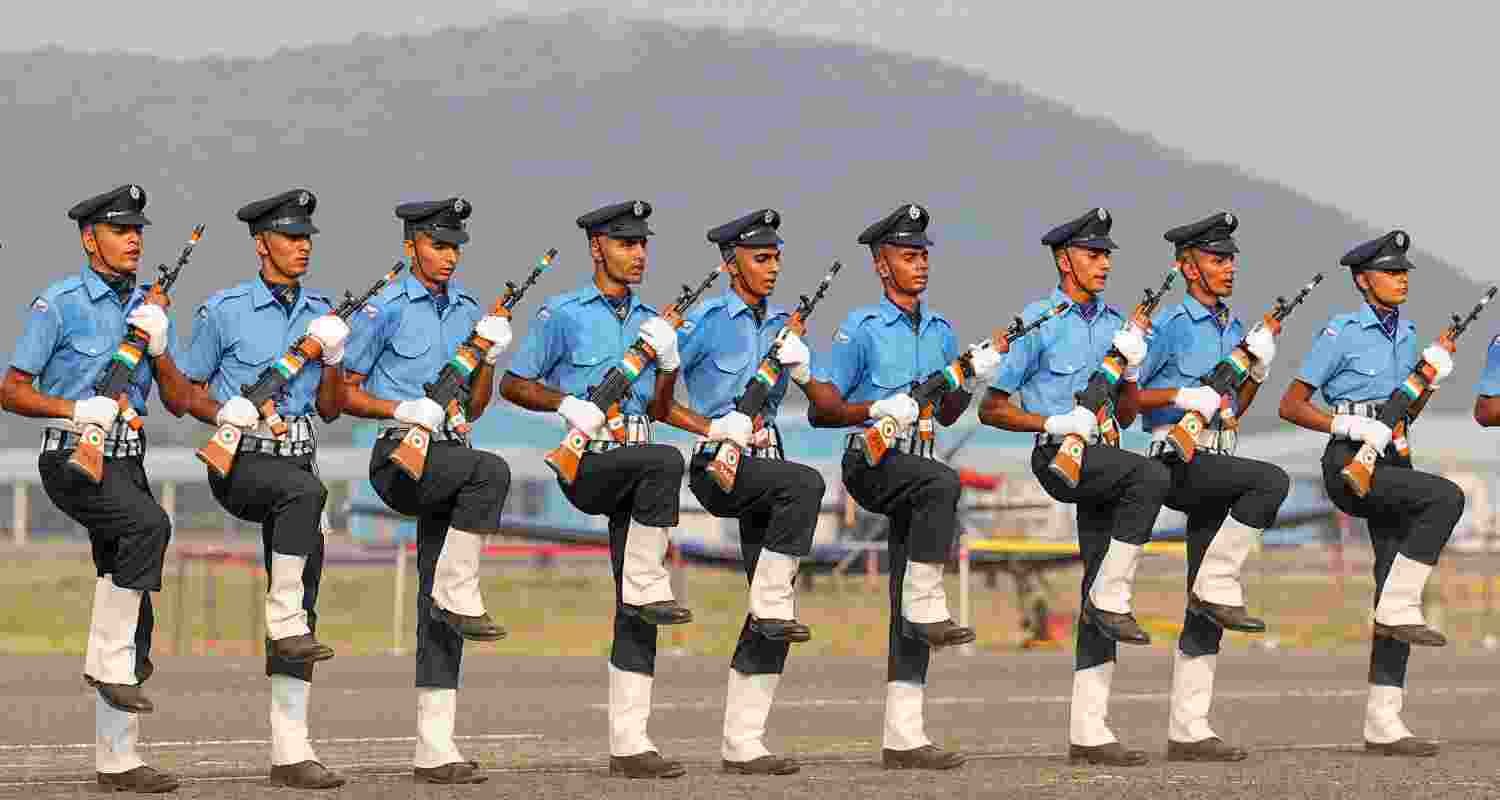 Agniveer Vayu trainees during their 'Combined Passing Out Parade' at Tambaram Air Force Station, in Chennai, Saturday, June 1, 2024. Total of 1983 Agniveer Vayu trainees including 234 women passed out.