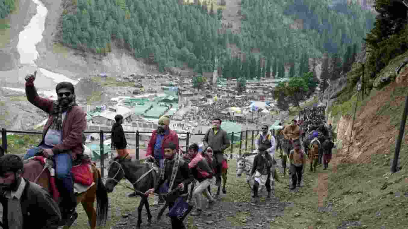 An official overseeing yatra arrangements said 14,974 pilgrims visited the shrine on Sunday alone for a ‘darshan’ of the naturally formed ice Shivlingam, bringing the total number of visitors this year to 309,977.