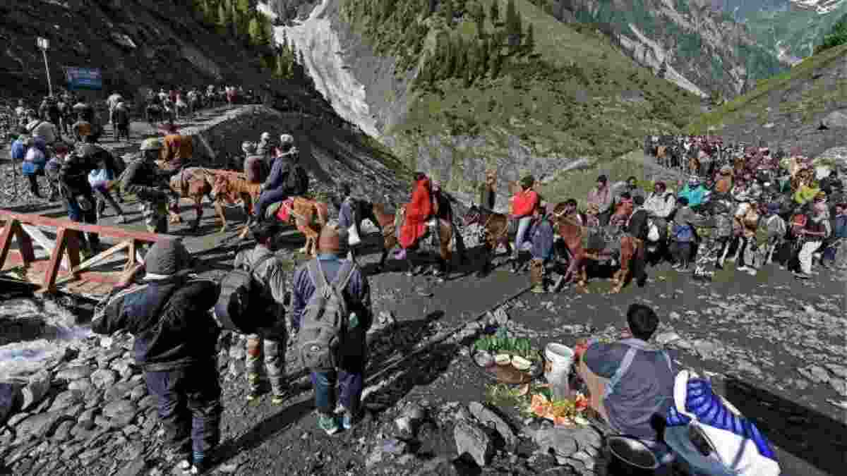 Cavalcades of Amarnath pilgrims travel through multiple districts along the Jammu-Srinagar NH-44, which is flanked by forests. Security forces, including the CRPF, J&K Police, and Army, maintain area dominance along the highway and other sensitive areas.