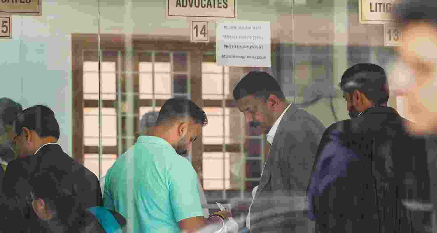 Returning Officer for Chandigarh mayoral election Anil Masih appeaars before the Supreme Court for a hearing in the alleged tampering of ballots in the election, in New Delhi on Tuesday.