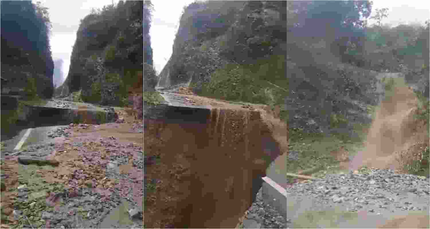Scenes captured from the video depicting the landslide that wreaked havoc in Arunachal Pradesh's Dibang valley on Thursday.
