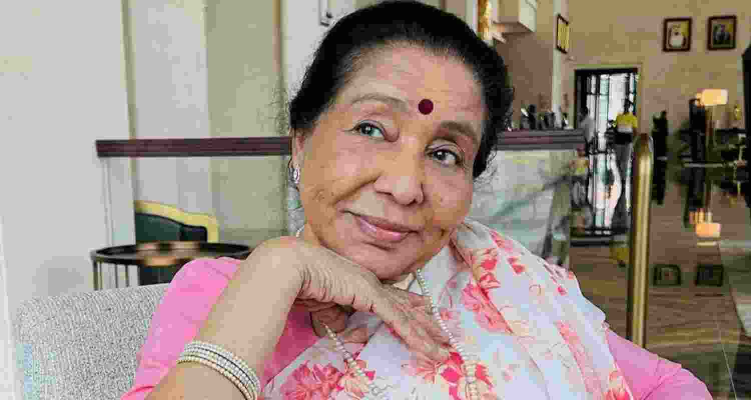Asha Bhosle, legendary singer poses for a picture.