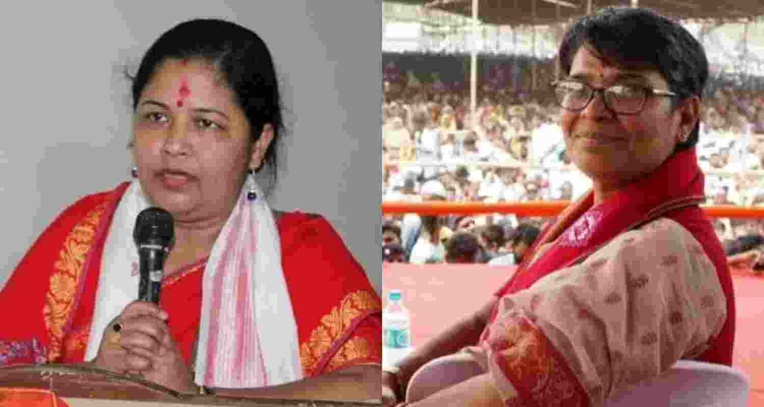 BJP's Bijuli Kalita Medhi (L) and Congress' Mira Borthakur Goswami (R). 