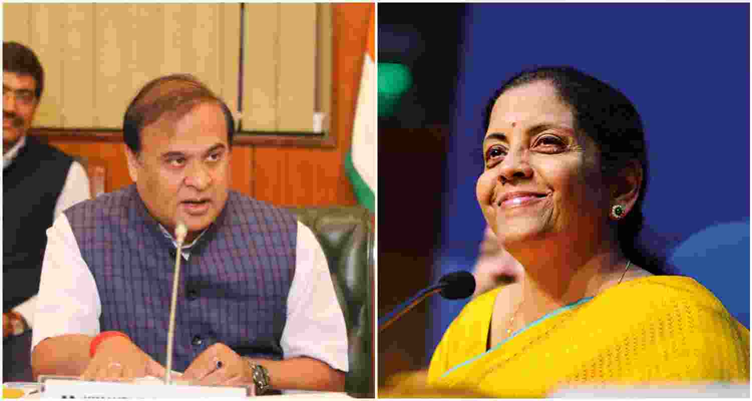 Assam Chief Minister Himanta Biswa Sarma (L), Union Finance Minister Nirmala Sitharaman (R).