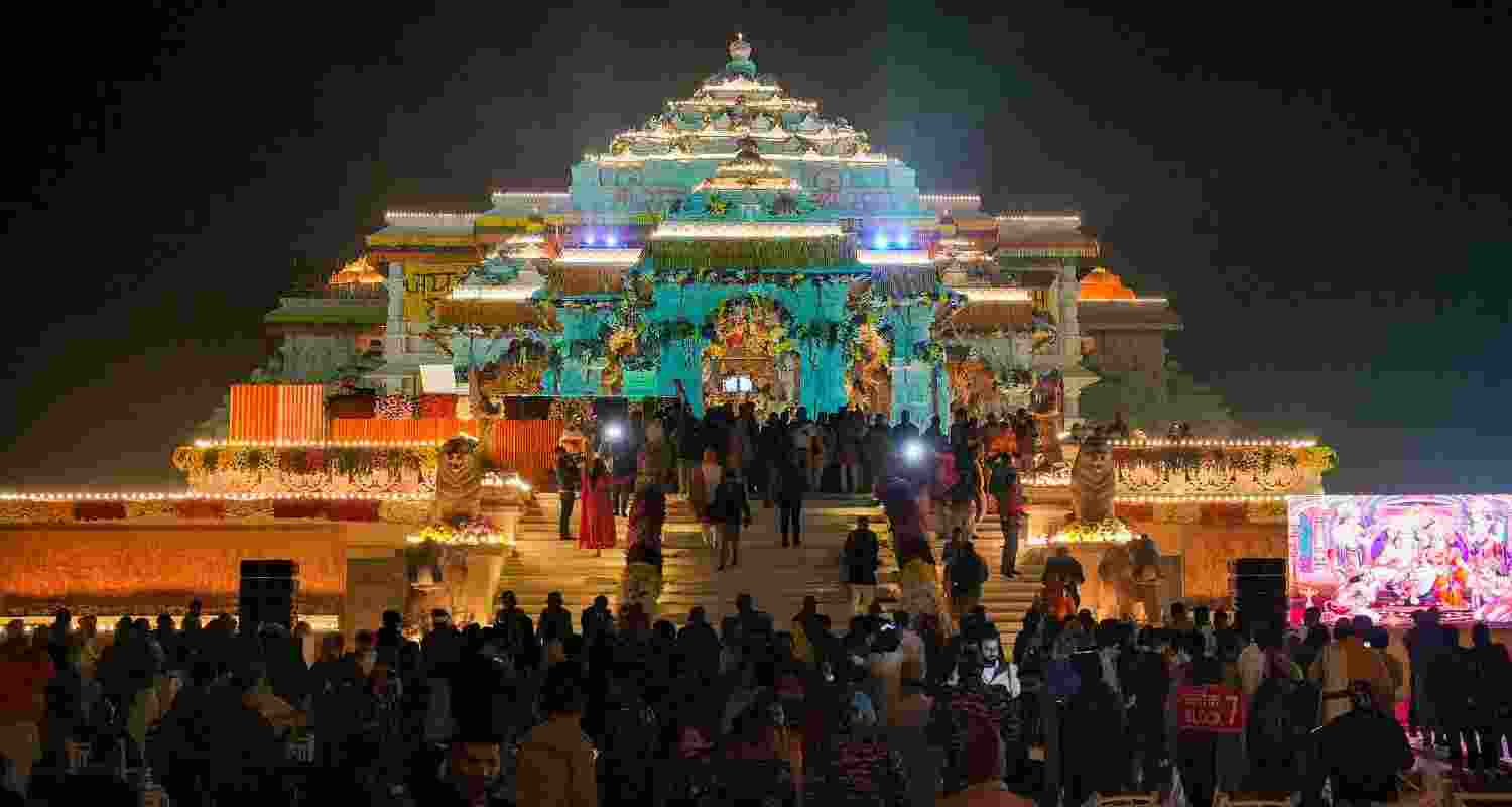 A picture of the Ram Lalla Temple during the inauguration held on 22nd of January.