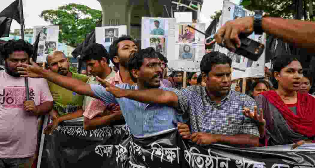 Students protesting in Bangladesh.