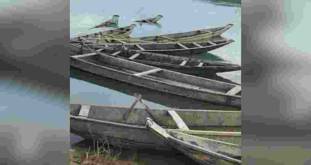 Abandoned Bangladeshi boats seized by the BSF in a bid to curb cross-border smuggling activities along the Indo-Bangladesh border.